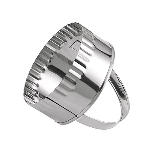 3 Pieces Biscuit Cutter With Handle - Stainless Steel Round Cookie Cutters Circle Doughnut Cutter Baking Molds Assorted Size #TOP3