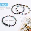 Emibele Bracelets de Cheville Magnétiques, 3PCS Chaînes de Cheville en Perles d'Hématite, Bijoux Accessoires Élastiques Personnalisé Minimaliste, Bracelet Rond pour Femmes Filles, Coloré #2
