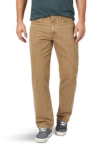 Wrangler Authentics Men's Classic 5-Pocket Relaxed Fit Cotton Jean, Khaki, 34W X 32L