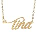 Huan XUN Gold Plated Nameplated Necklace Christimas Gift Jewelry, Tina