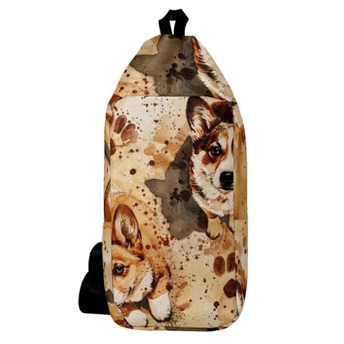 Sac à dos marron Corgi compact multicolore homme femme avec empreintes