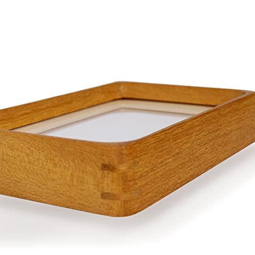 Natural Wood Photo Frames Inspired Tabletop Picture Frame With Mat, Vertical Or Horizontal Display (Teak, 11X14 Matted To 5X7/8X10) #TOP1