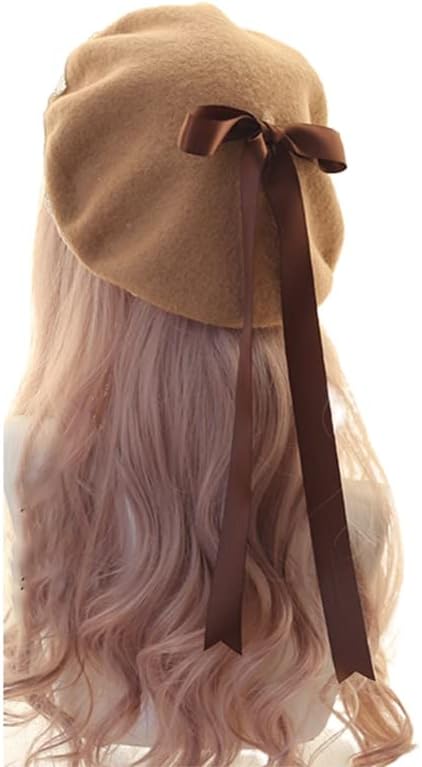 Lolita Sweet French Beret Cap Bow Painter Hat Kawaii Preppy Style Female Casual Artist Hat for Girls Women