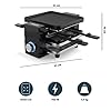 Princess Appareil à raclette Multifonction Piano 4 Noir-4 personnes-700 W, Plastique sans BPA