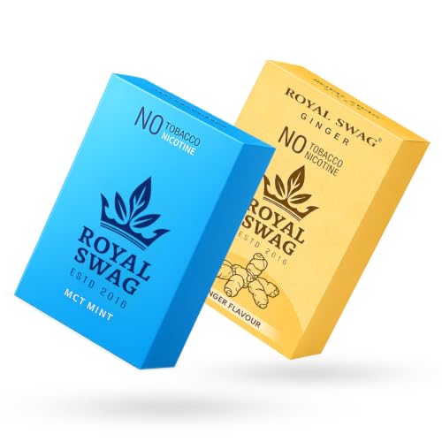 Image of ROYAL SWAG Ginger And Mint Flavour Wellness Sticks 10 Sticks Each Pack of 2 Boxes Ayurvedic Herbal Blend Wellness Sticks