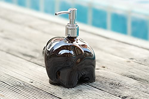 Casavani Ceramic Elephant Soap Dispenser For Liquid Lotion, Hand Soap, Cute Decorative Soap Container For Kitchen Sink, Bathroom Countertop, Home Decoration (Brown) Glossy Brown #TOP5