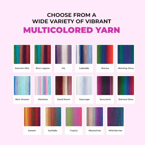 Image of Mary Maxim Prism Yarn, Soft Acrylic Multicolor DK Yarn for Crocheting and Knitting, Light Worsted 3, Ideal for Blankets, Sweaters and Baby Items, 3.5 oz Skein, 290 Yards - Rainbow - 1 Skein | Ombre Yarn, 3 Weight, Machine Wash, For Knitting and Crochet, Create Baby Items, Blankets, Afghans, Clothing Variegated Yarn
