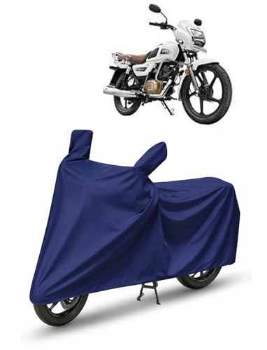 Image of Bike /SCOOTY Cover for TVS Radeon with Side Mirror Pocket & Buckle Belt | HIGH Material Quality | Weather Resistant