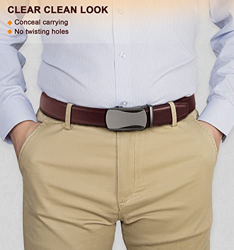 Image of Men's Belt,Bulliant Leather Adjustable Belt for Men Dress Casual 1 3 /8,Trim to Fit