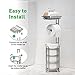 Toilet Paper Holder Stand Bathroom Tissue Dispenser Holders Rack Free Standing with Extra Shelf Storage Mega Rolls/Phone/Wipe - Silver