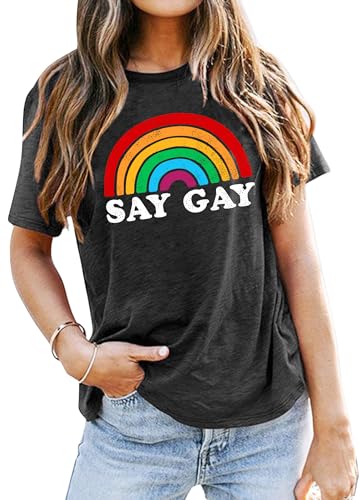 T-shirt LGBT de fierté et égalité pour femme haut engagé rainbow