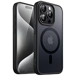 JETech Magnetic Case for iPhone 15 Pro 6.1-Inch Compatible with MagSafe, Translucent Matte Back Slim Shockproof Phone Cover (Black)