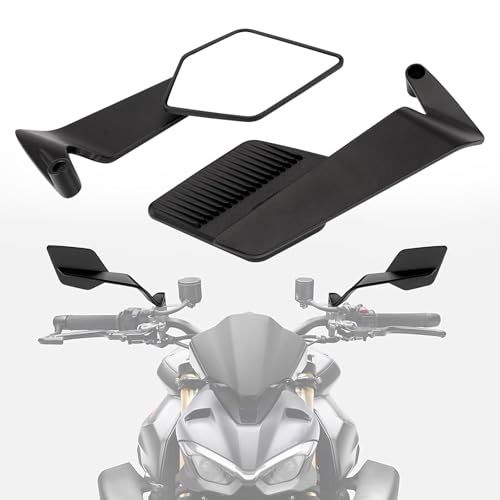 Motorrad Spiegel für BMW HP4 Race 2013-2019, Drehbarer Motorrad Rückspiegel Set 2 Stück Motorrad Rückspiegel, Faltbarer, mit 8mm 10mm Schrauben,A