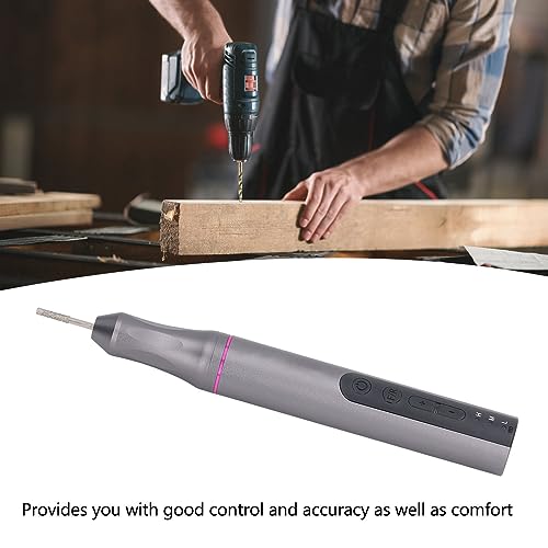Elektrischer Polierstift, 6000–20000 U/min, Aluminiumlegierung, LED-Akku-Rotationsschleifer, Leistungsstarke, Geräuscharme 650 MAh, Multi-Geschwindigkeitseinstellung Heimwerker