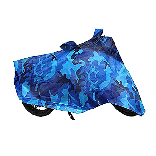 Image of Auto Pearl Ocean Blue Water Proof Bike Body Cover with Mirror Pockets, Buckle Belt, Carry Bag Compatible with Aviator