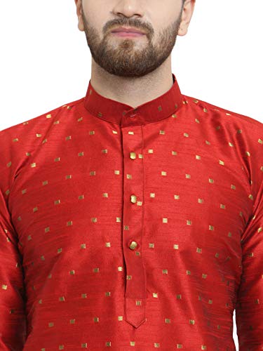 Image of Jompers Men Dupion Silk Kurta and Churidar Pajama Set