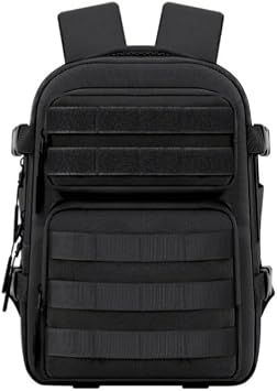 15L Mini Tactical Backpack with Holster-ventilated mesh Small Military MOLLE Backpack for Sport Hiking Travel GymBlack