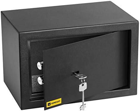 Homesafe HV20K Safe with Fine Key-lock, 20x31x20cm (HxWxD), Carbon Satin Black