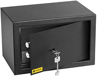 Homesafe HV20K Safe with Fine Key-lock, 20x31x20cm (HxWxD), Carbon Satin Black