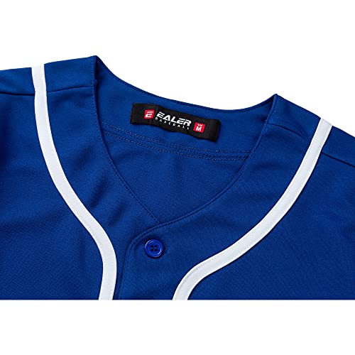 Ealer Bjw80 Womens Button Down Baseball Jersey, Blank Softball Team Uniform, Hip Hop Hipster Plain Tshirts Short Sleeve Active Tee Shirts Blue #TOP5