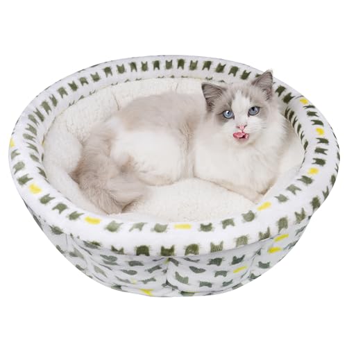 Super Soft Small Dog & Cat Bed, Anti-Anxiety Puppy Cuddler, Cozy Round Fluffy Plush Pet Bed, Machine Washable Faux Fur Donut Cuddler