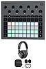 Audiosavings Bundle: Novation Circuit Rhythm Beatmaking Sampler Groovebox/Drum Machine/Sequencer Bundle with Rockville PRO-M50 Studio Headphones w/Detachable Coil Cable, Case+Extra Ear Pad (2 Items)