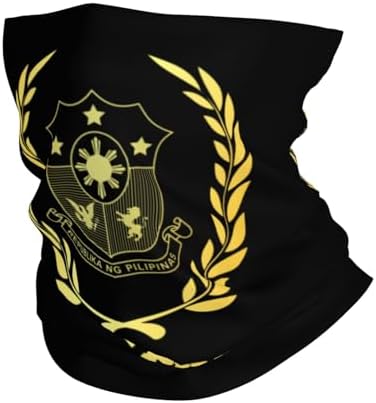 Philippines Philippinese Flag Logo Tree Neck Gaiter Face Mask for Men Women UV Protection Seamless Face Shield Cool Breathable Cycling Riding Running Headbands Bandana