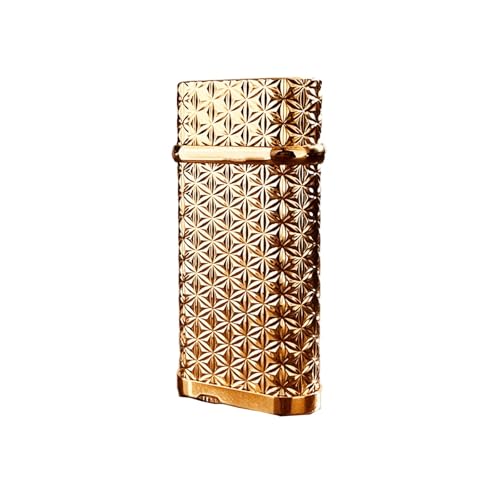 YHBNJIGW Encendedor de Palanca hidráulica de latón clásico, Grabado a Mano, con una Suave Llama de butano, Adecuado for coleccionar y Regalar.(Metallic)