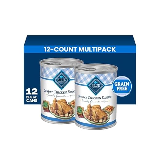 Blue Buffalo Family Favorites Adult Wet Dog Food, Made with Natural Ingredients, Sunday Chicken Dinner, 12.5-oz Can (Pack of 12)