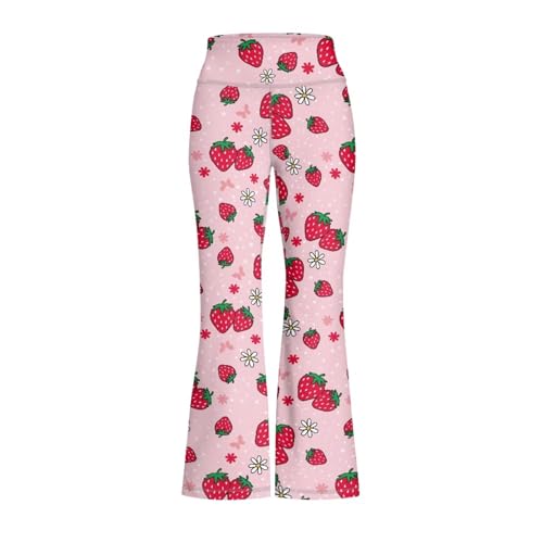 Image of Girls Leggings Floral Print High-Waisted Flared Pants 5-14 Years