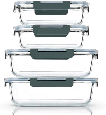 M MCIRCO 80 oz & 36 oz Extra Large Glass Food Storage Containers with Lids - photo 2