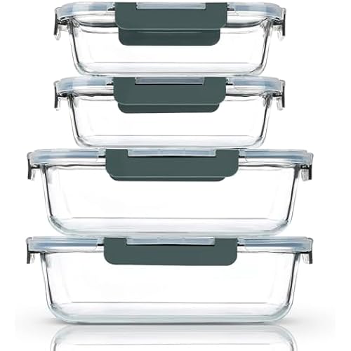 M MCIRCO 80 oz & 36 oz Extra Large Glass Food Storage Containers with Lids