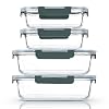 M MCIRCO [80 oz & 36 oz Extra Large Glass Food Storage/Baking Containers Set with Lids, 2 Pack 80 oz(10 cup)&2 Pack 36 oz (4.5 cup) Airtight Glass Container,Microwave,Oven,Freezer and Dishwasher