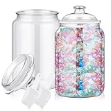 mwellewm 2Pc Candy Jars with Lids&Spoons Plastic Cookie Dispenser Container