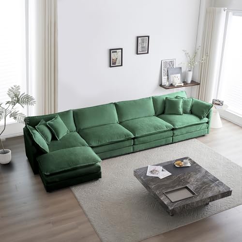 Convertible Sectional Sofa Cloud Couch for Living Room, Modern Chenille