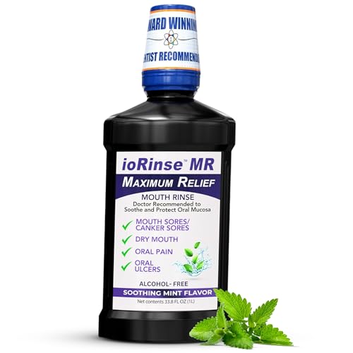 ioRinse MR: The Most Dentist & Oncologist-Recommended Oral Ulcer Rinse of its Kind. Maximum Relief of Oral Mucositis, Mouth Sores, Dry Mouth, Canker Sores, Mouth Irritation & Cancer patients, Mint 1 L