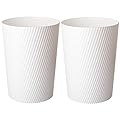 UUJOLY Small Trash Can Wastebasket Garbage Can Container Bins for Bathrooms, Laundry Room, Kitchens, Offices, Kids Rooms, Dorms (White, 2 Pack)