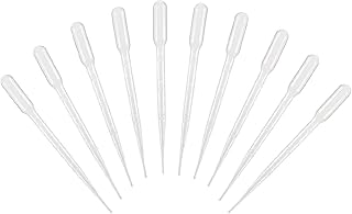 UEETEK Plastic Transfer Pipettes 100pcs 3ml Washable Pasteur Pipettes Measuring Pipettors Disposable Droppers for Mixing Acrylic Paints and Lab