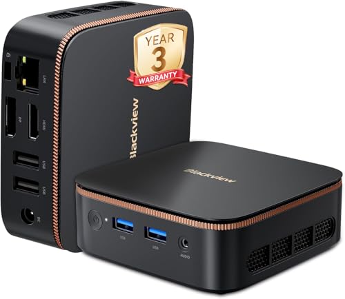 Blackview MP20 Mini PC W-11 Pro(3-Year Warranty), Intel N150(Beats N95/N100, up to 3.60 GHz), 16 GB RAM, 512 GB M.2 SSD, Mini Desktop Computer, 4K Dual Display, WIFI 6 for Office/Home/Business