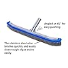 Swimming Pool Brush for Cleaning Pool Walls,Tiles & Floors,Heavy Duty 18" Aluminum Stainless Steel Wire Bristle Pool Scrub Brush for Curved Cleaning Brushes with EZ Clips