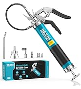 Seesii Upgraded 8000PSI Grease Gun Kit: Heavy Duty Pistol Grip Grease Gun with 14oz Capacity, Qui...