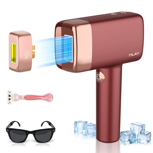 Epilatore Luce Pulsata con 0,5 sec/flash, 2 Testine di Depilazione per una Depilazione Fredda e Indolore in più Aree, Depilazione ad alta Efficienza 600nm, Depilazione Laser di Bikini, Ascelle