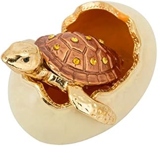 QIFU-Hand Painted Sea Turtle Tortoise Decorative Hinged Jewelry Trinket Box Unique Gift For Home Decor