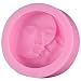 Baker Depot Sun and Moon Face Soft Silicone Mold for Soap Fondant Mold Handmade Soap Molds Pink Color