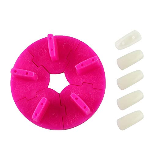 Leby 2Pcs Nail Art Practice Display Training Stand Holder Frame+100Pcs Natural Removable Practice False Nail Tips Kit Set #TOP1