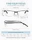 LUFF 4Pcs Anti-Blue-Ray-Lesebrille Tragbare Ultraleichtleser（3.0X）