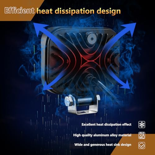 YUGUANG LED Arbeitsscheinwerfer, 4 X 48W Quadrat LED Offroad Zusatzscheinwerfer 12V 24V Scheinwerfer IP67 Wasserdicht Rückfahrscheinwerfer für LKW Traktor SUV, UTV, ATV.