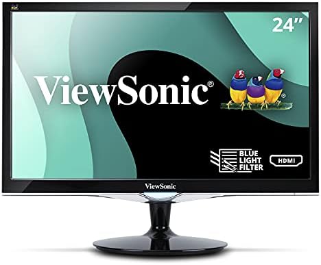 ViewSonic VX2452MH 24 Inch 2ms 60Hz 1080p Gaming Monitor with HDMI DVI and VGA inputs, Black