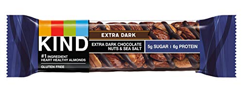 Image of KIND Nut Bars, Extra Dark Chocolate Nuts and Sea Salt, 1.4 Ounce, 12 Count, Gluten Free, 5g Sugar, 6g Protein