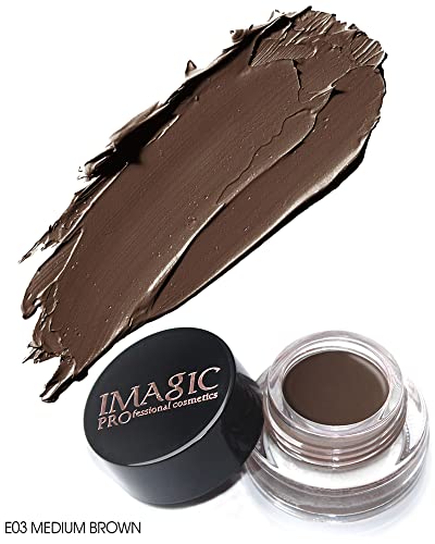 Eyebrow Pomade Waterproof, Tinted Brow Gel Cream With Brush, High-Pigmented 24 Hour Wear, Smudge Proof &Sweat-Proof, Super Creamy Eyebrow Pomade Filling & Shaping Brows For Women- Medium Brown #TOP1